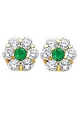 exquisite mini gold may cz baby birthstone earrings